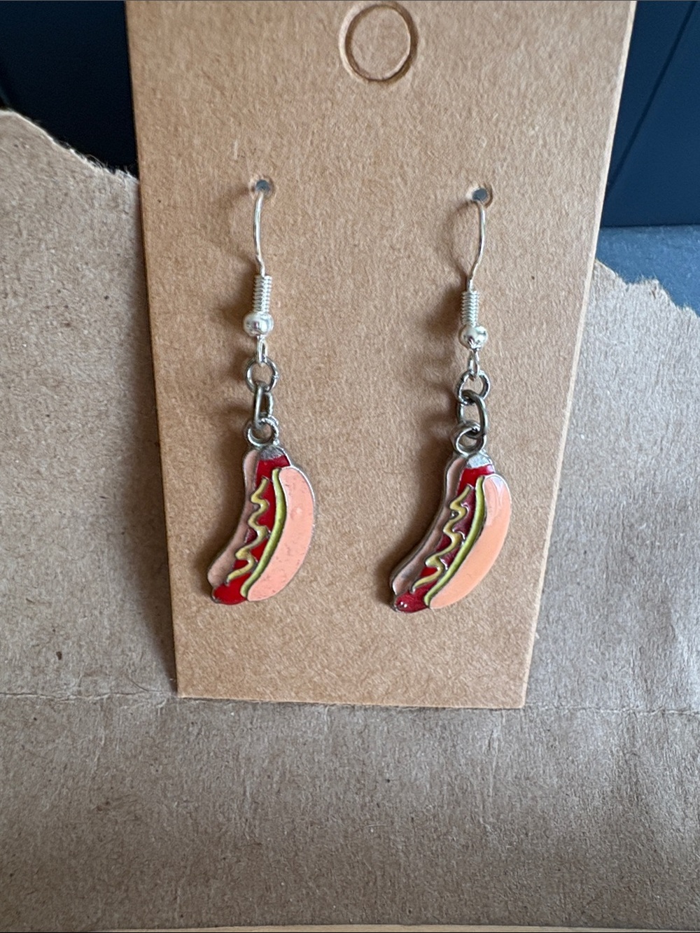Hot Dog Dangle Earrings